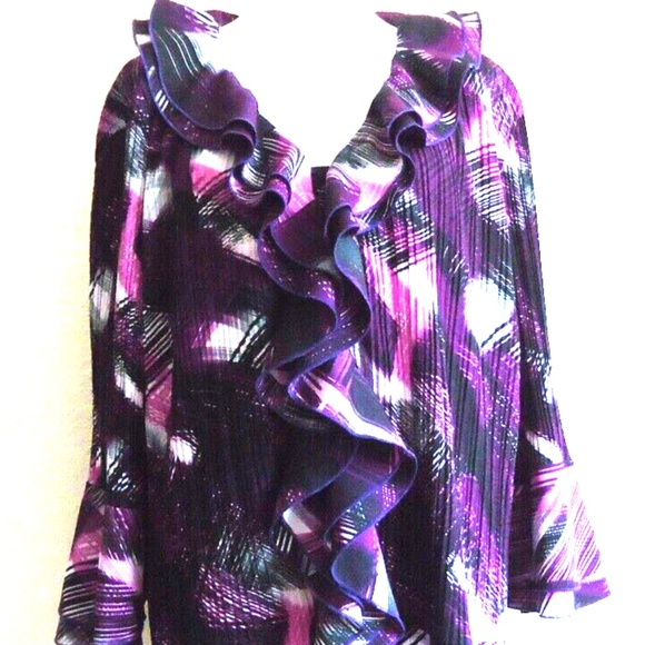 MILANO Women's Purple Blouse Stretch Size-XL - Picture 1 of 13